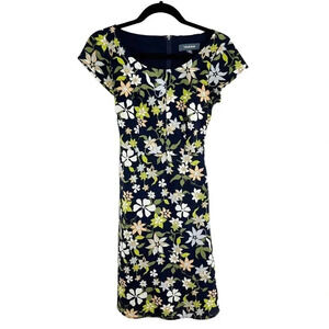 Modcloth Blue & Green Befits Your Brilliance Floral Dress Women's Size XS